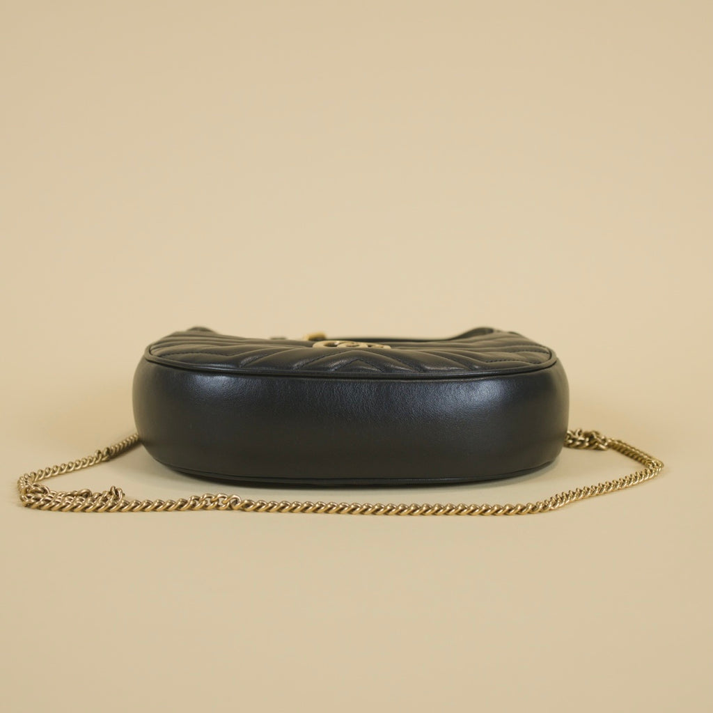 GUCCI GG MARMONT HALF MOON MINI SHOULDER BAG