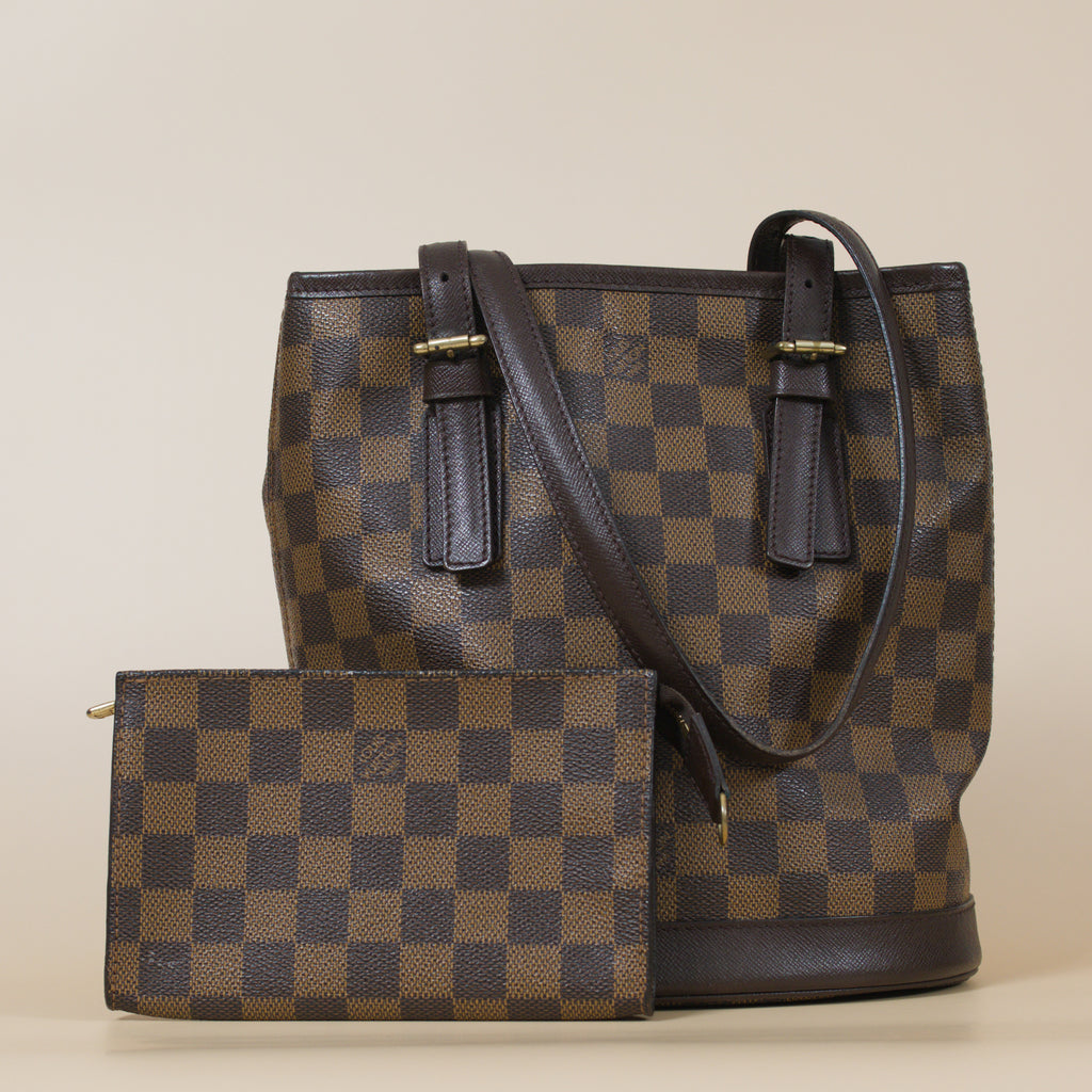 LOUIS VUITTON MARAIS BUCKET BAG PM DAMIER EBENE