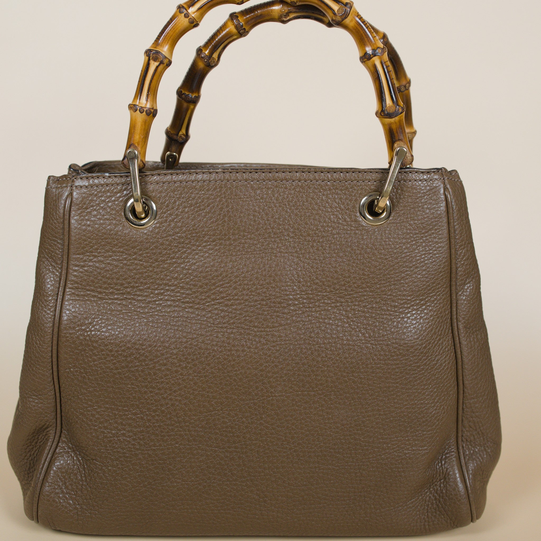GUCCI SMALL CALFSKIN BAMBOO SHOPPER SATCHEL