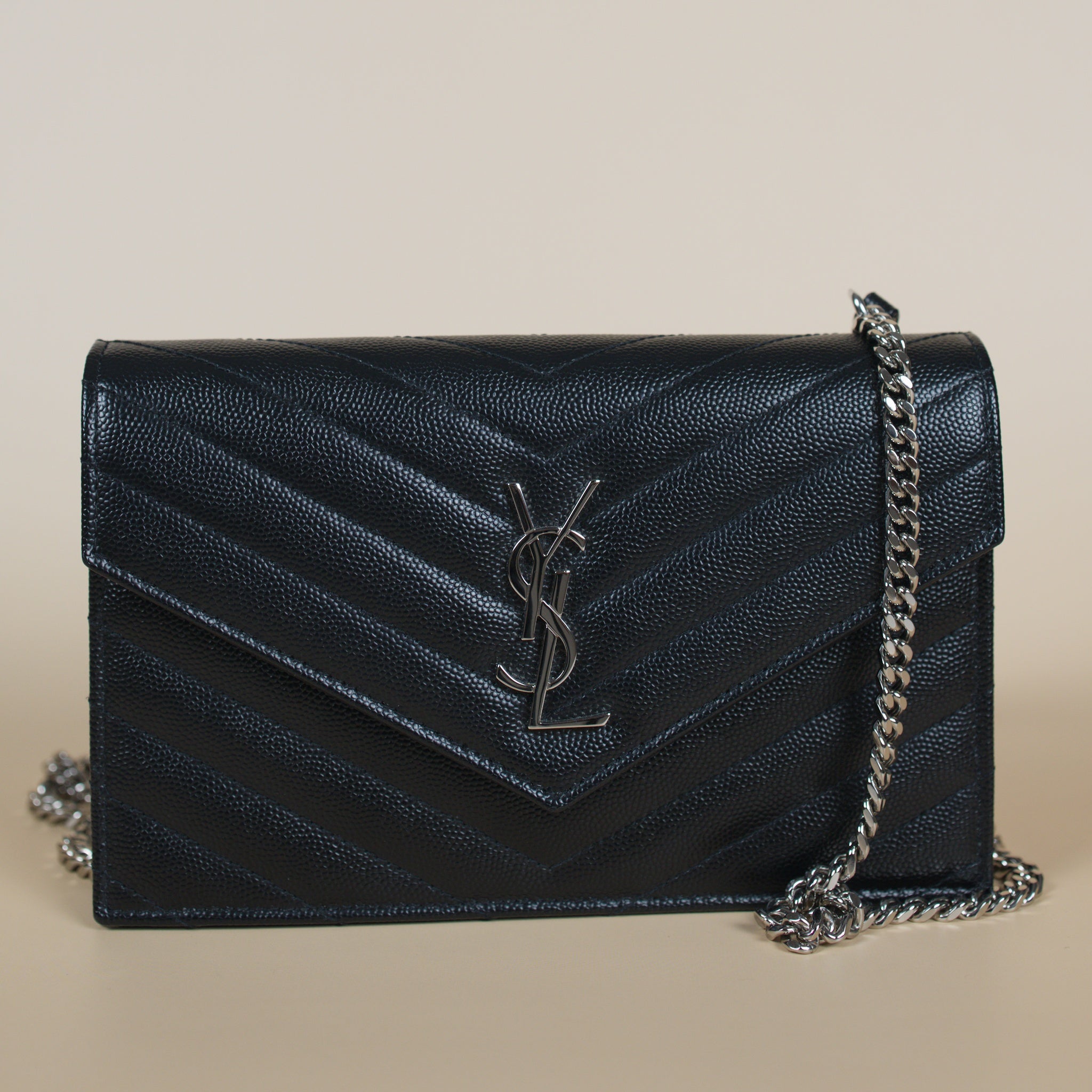SAINT LAURENT CASSANDRE ENVELOPE CHAIN WALLET